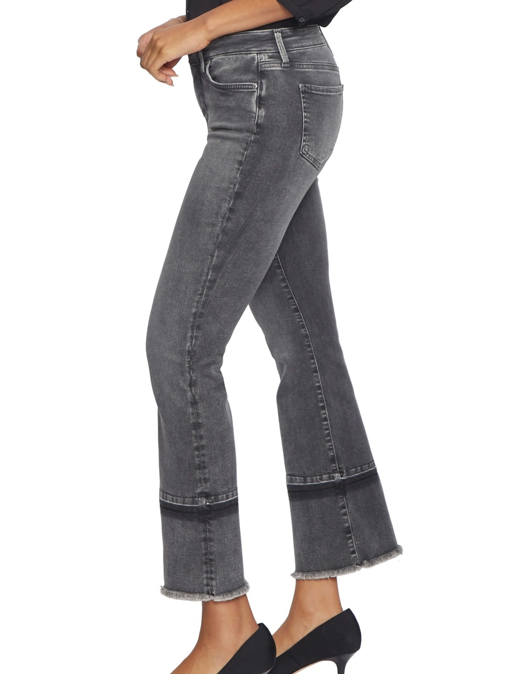NYDJ Fiona Court Slim Ankle Flare Jeans Grey